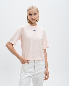 Off-White Рожева футболка Pinkflower з вишивкою логотипа Off OWAA124F24JER002