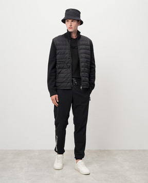 Moncler Черная комбинированная куртка с логотипом J20919B50700A9341