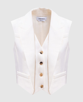 Alexander McQueen Бежевий жилет з вовни 813293QJADK