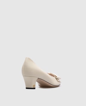 Valentino Бежевые кожаные туфли BOWOW с бантом 6W2S0LB5DDT