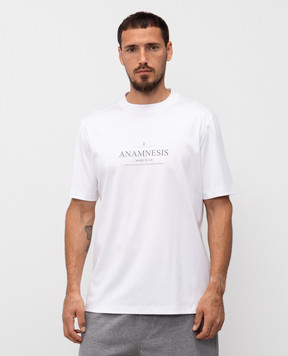 Brunello Cucinelli Белая футболка с принтом M0B138495