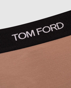 Tom Ford Бежевые трусики-тонг с логотипом KNJ009JEX011