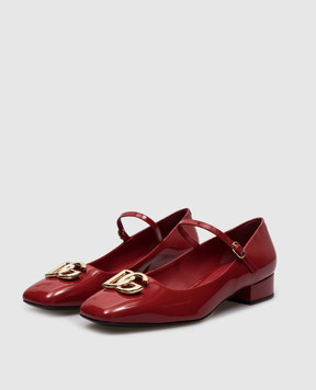 Dolce&Gabbana Красные кожаные глянцевые туфли с логотипом. CD1814A1037