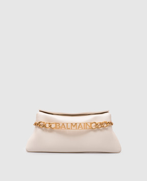 Balmain Бежевий шкіряний клатч 1945 FN1LQ955LTFL