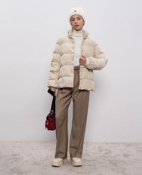 Moncler Бежевая пуховая куртка Cochevinne K20931A00067598HW