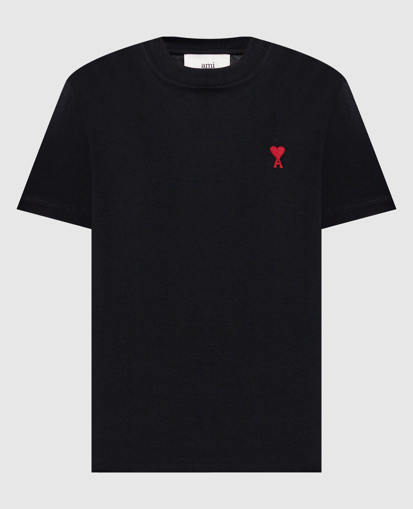 

Черная футболка с контрастной вышивкой эмблемы Ami de Coeur, Черный, Футболки