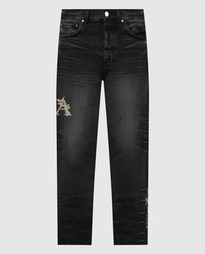 AMIRI Черные джинсы с нашивками Baroque Logo AMDNGH1004