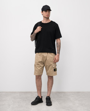 Stone Island Бежеві шорти-карго з логотипом K1S15L100L03S0012