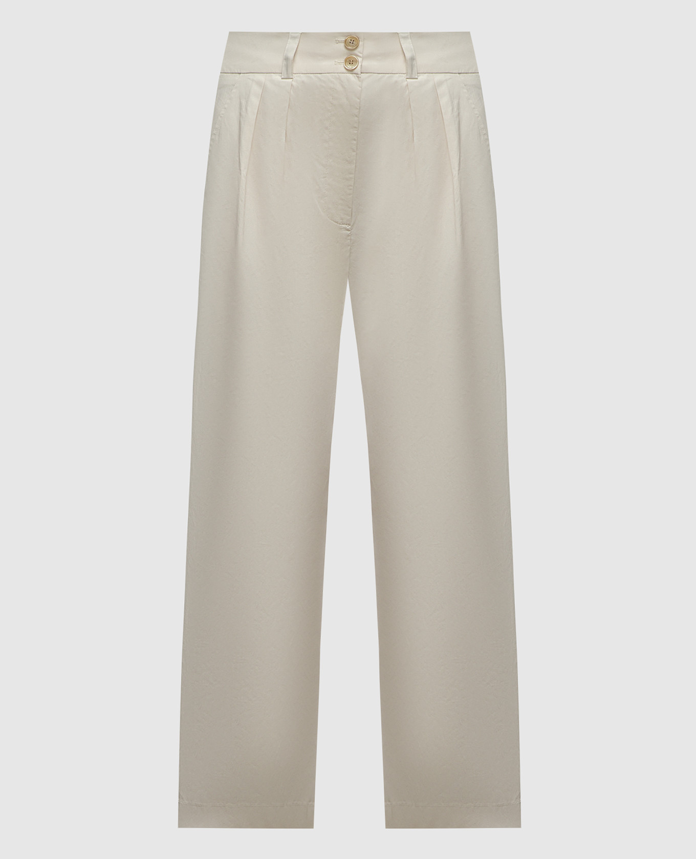 Beige pants with a logo