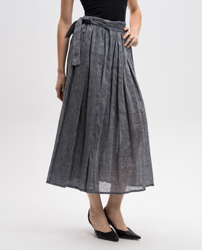 Christian Dior Серая юбка на запах с льном 121J12A7611