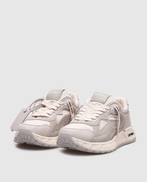 Off-White Сірі комбіновані кросівки Kick Off  з логотипом OWIA285S25LEA001