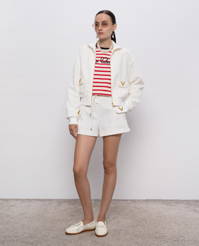 Valentino Белые шорты с логотипом 7B3RF3257YA