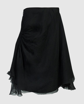 Marc Le Bihan Черная асимметричная юбка из шелка. 25304