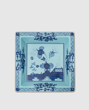 Ginori 1735 Голубая фарфоровая квадратная тарелка Oriente Italiano 017RG02FG6836010245