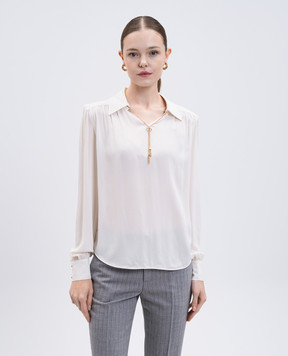 Twinset Біла блуза з ланцюжком 252TP2291