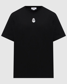 Alexander McQueen Черная футболка с логотипом логотип 828428QTADR