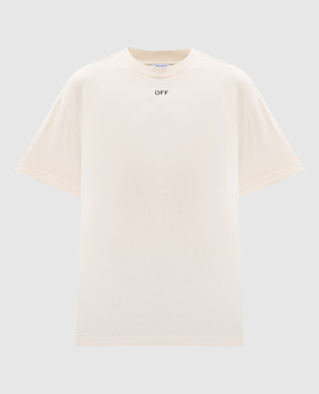 Off-White Жовта футболка з принтом Cloud arrow OWAA089S25JER005