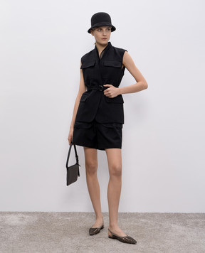 Brunello Cucinelli Черный жилет с льном MH5447344