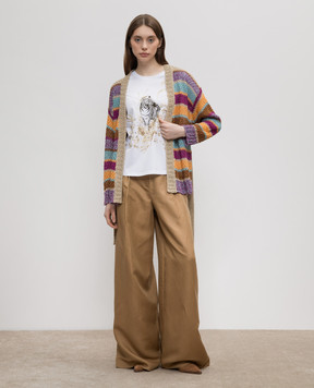 Max Mara Коричневі штани палаццо COLONIA з льону та шовку COLONIA