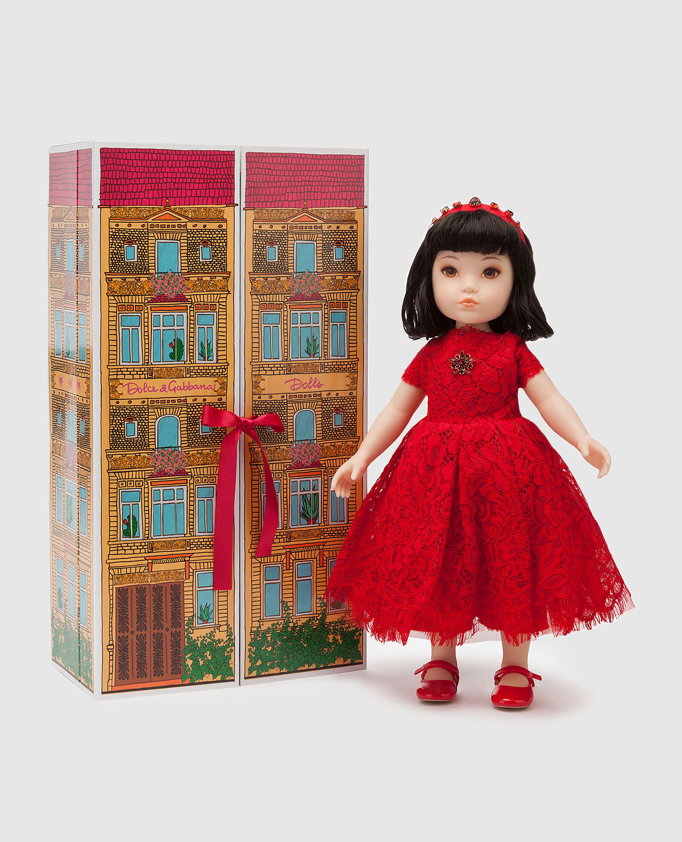 

Детская кукла в платье из кружева, Красный, Игрушки