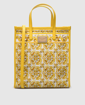 Dolce&Gabbana Біла сумка-тоут з логотипом з принтом Майоліка BB2259AP026