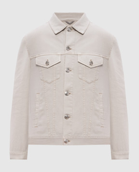 Brunello Cucinelli Бежева джинсова куртка M277P6910