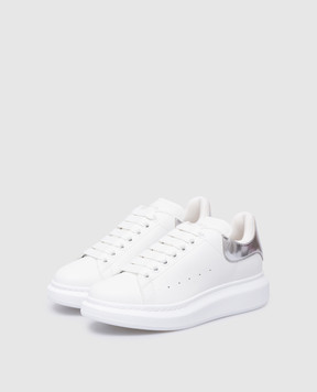 Alexander McQueen Белые кожаные кроссовки Oversized с логотипом. 697103WIFTJ