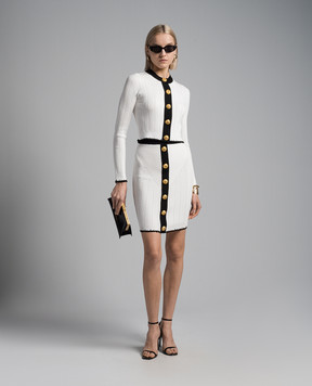 Balmain Біла спідниця у фактурний візерунок CF0LC009KG41