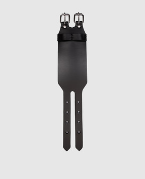 Maison Margiela MM6 Чорний шкіряний браслет SA6UY0001P8338