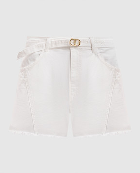 Twinset Белые джинсовые шорты с логотипом 251TP2593