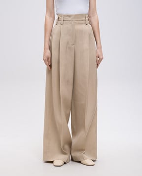 Jil Sander Бежевые брюки с шелком J03KA0292J65005