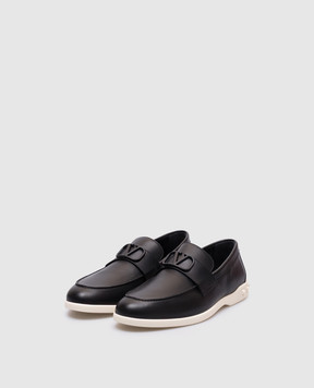 Valentino Чорні шкіряні лофери VLogo 6Y2S0I53UHE