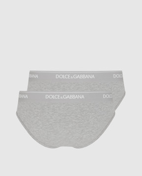 Dolce&Gabbana Набір сірих трусів-сліпів з логотипом M9C03JONN95