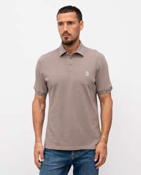 Brunello Cucinelli Бежевое поло с логотипом логотип ME8548770