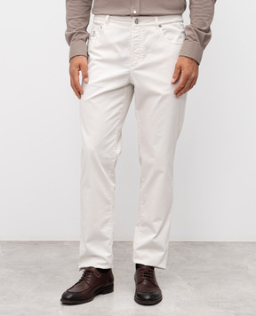 Brunello Cucinelli Білі штани з патчем логотипа M289UF1010