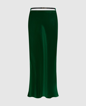 Tom Ford Зеленая юбка макси из шелка с поясом GC5829FAX1664