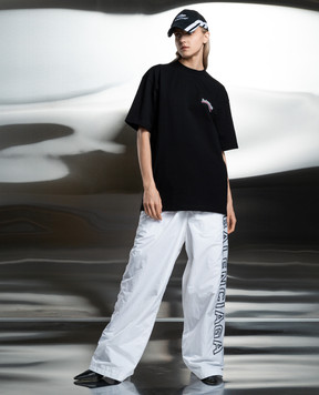 Balenciaga Белые спортивные брюки с вышивкой логотипа 768829TNO79w