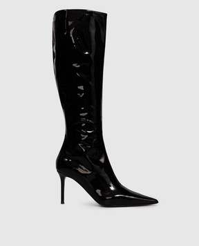 Giuseppe Zanotti Черные кожаные лакированные сапоги Raquel I580002