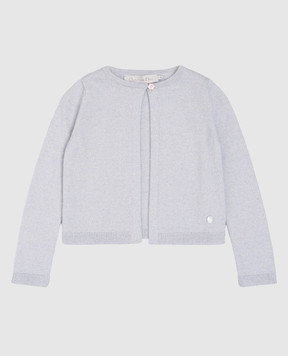 Christian Dior Детский голубой кардиган с шерстью с люрексом 8HBM14CARE34