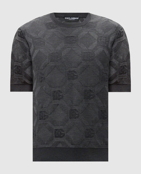 Dolce&Gabbana Сірий джемпер із шовку в принт GXX03TJBSK7