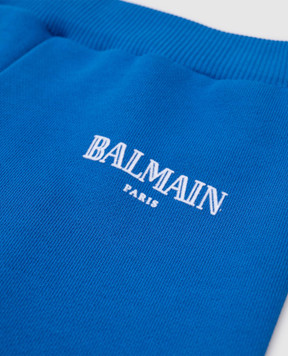 Balmain Детские синие джогеры с принтом логотипа BW6630Z1753