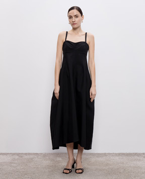 Jil Sander Чорна сукня міді з шовком J04CT0113J70013