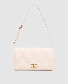 Valentino Бежева шкіряна сумка Quiltie 7W2P0AV2MIC