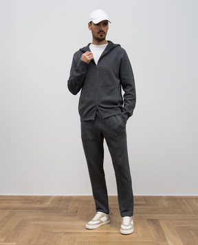 Loro Piana Серые спортивные брюки с кашемиром FAO9745