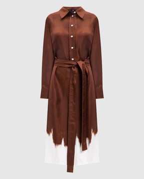 PROENZA SCHOULER Коричнева сукня-сорочка Amaya із шовку R2533035BSP178