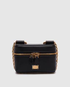 Dolce&Gabbana Черная кожаная сумка кросс-боди Sicily с логотипом BB7733B7321