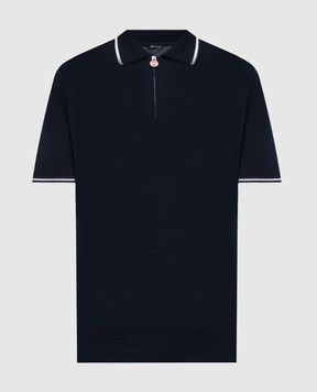 Kiton Голубое поло с логотипом UMK0458