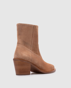 Stuart Weitzman Бежевые замшевые казаки TATE SK186