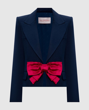 Valentino Синій жакет з бантом 6B0CEI3298T