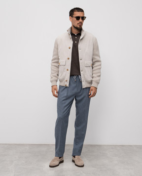 Brunello Cucinelli Коричневое поло из шерсти и кашемира M2400295